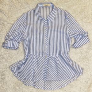 Strip button up blouse